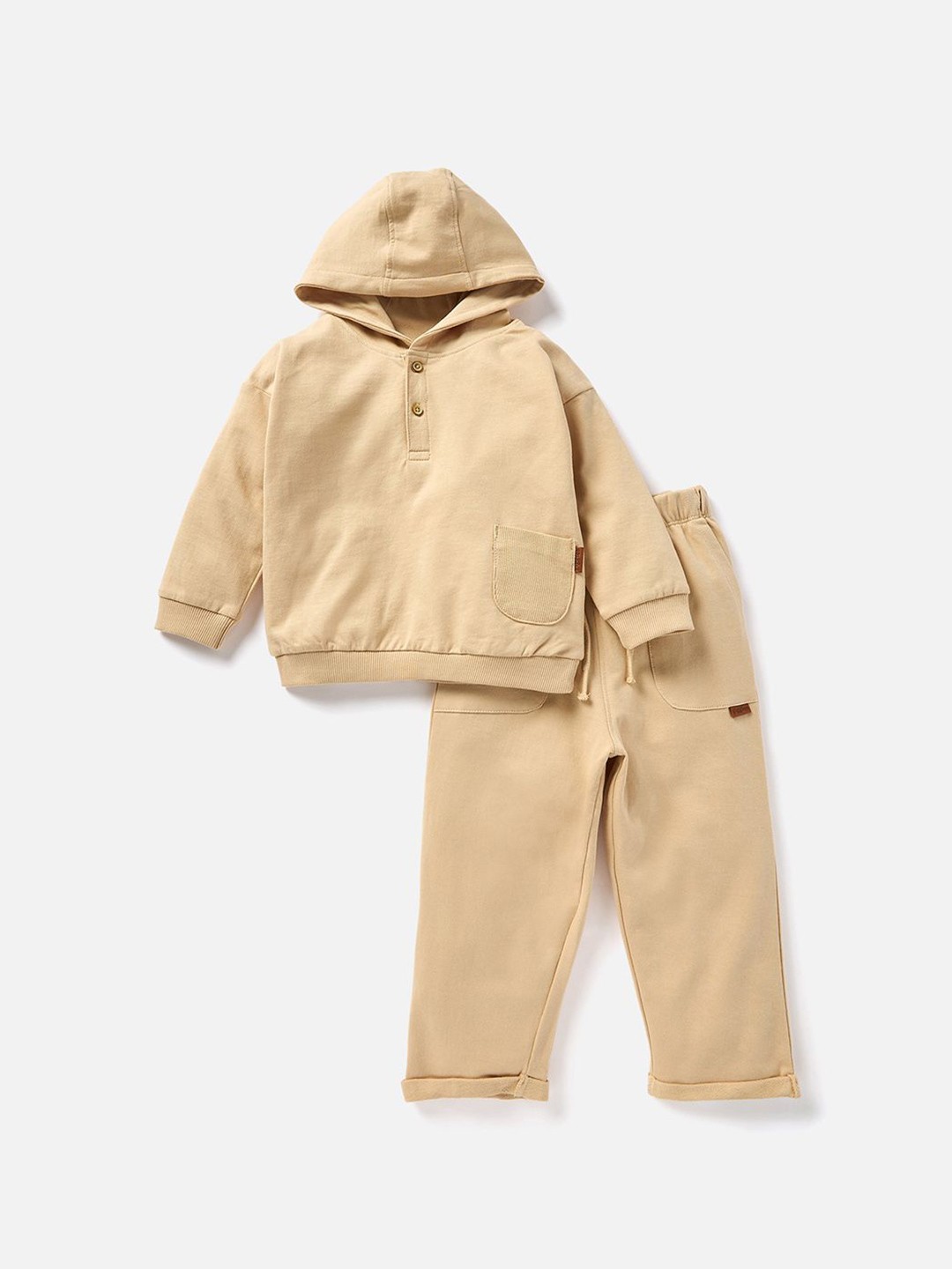 

Giggles by Babyshop Boys Pure Cotton Sweatshirt with Trousers, Beige
