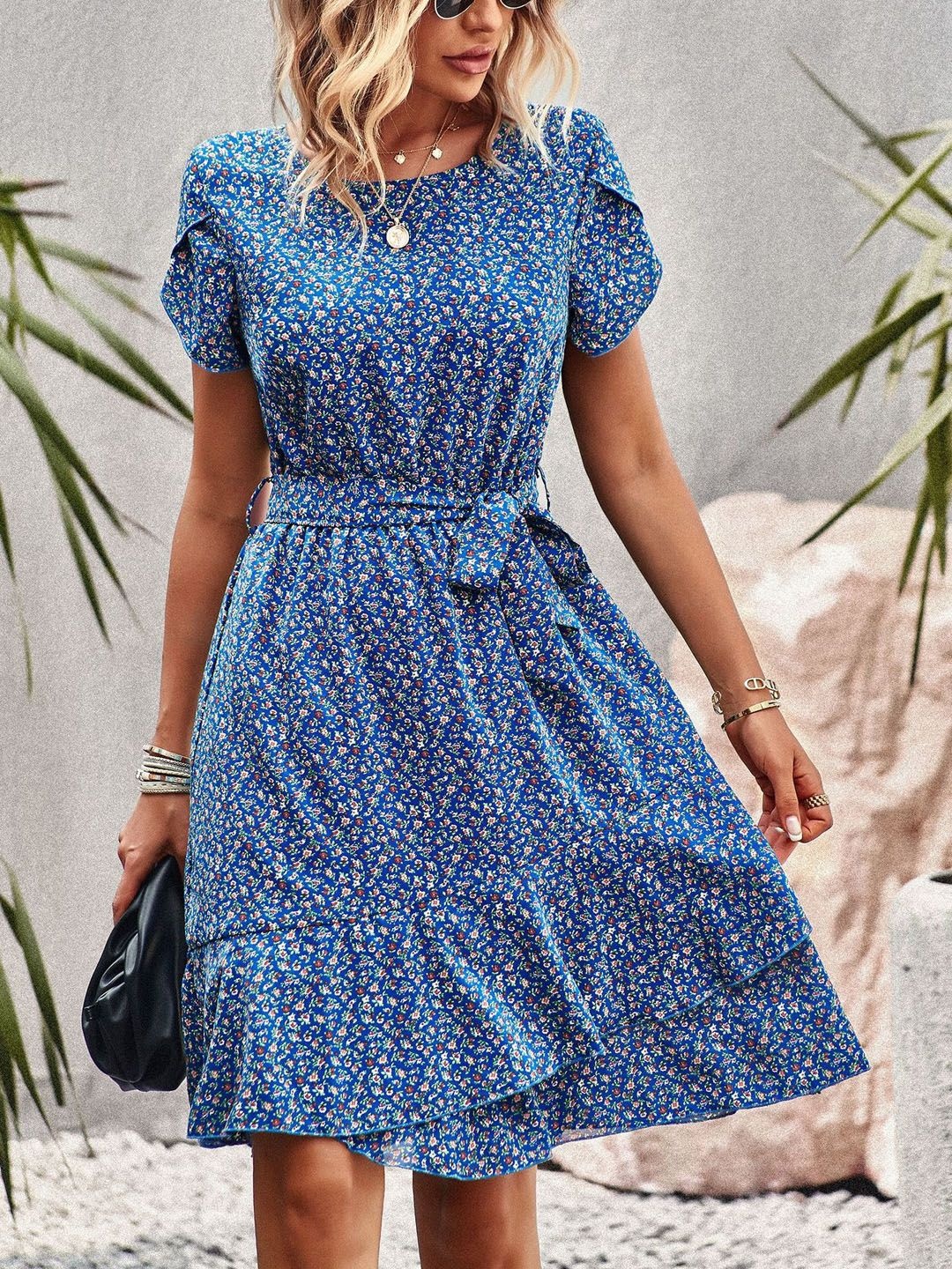 

StyleCast Women Floral Printed Fit & Flare Dress, Blue