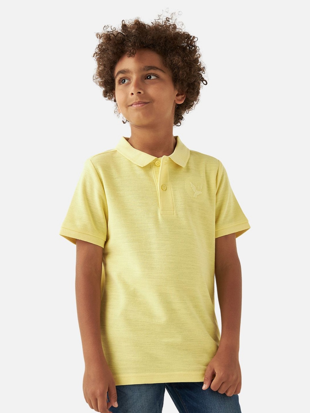 

Juniors by Babyshop Boys Solid Polo Collar Cotton T-shirt, Yellow
