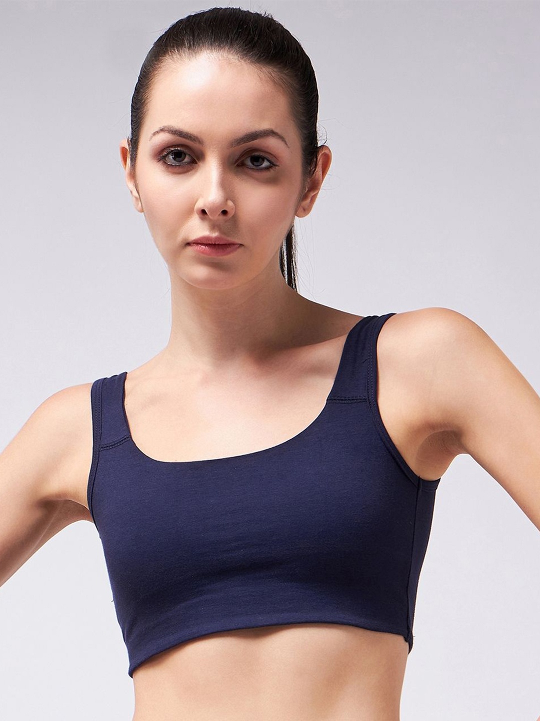 

COLOR CAPITAL Womens Cotton Bralette Crop Top, Navy blue