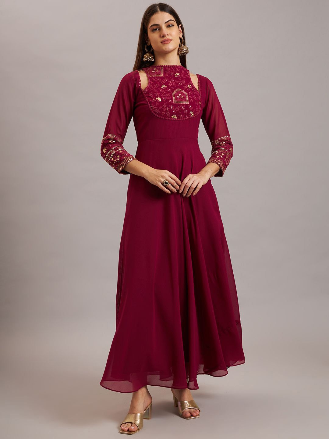 

Eavan Women Embroidered Maxi Dress, Magenta