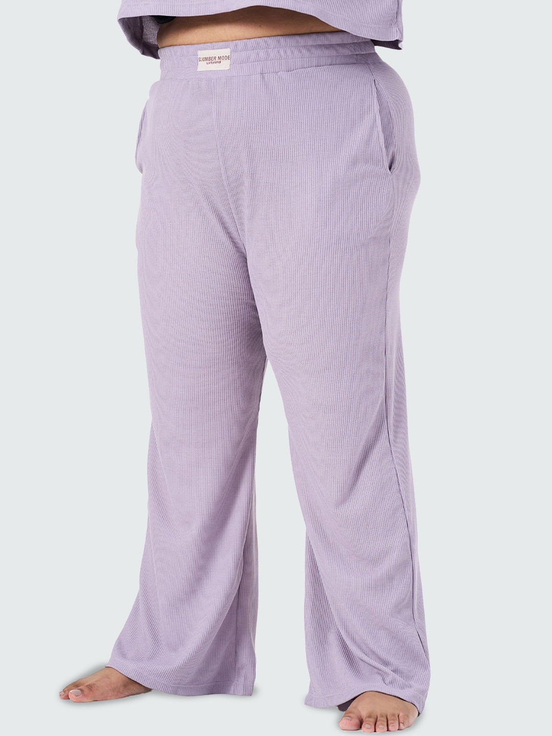 

SPIRIT ANIMAL Plus Size Mid-Rise Relax Fit Wide Leg Lounge Pants, Purple