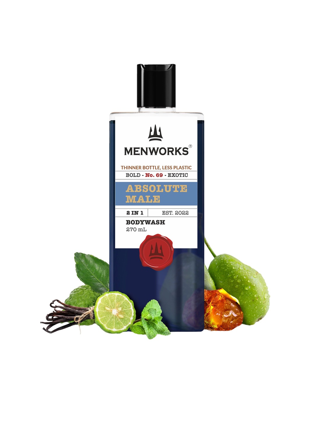 

Menworks Absolute Male Body Wash - 270 ml, Transparent
