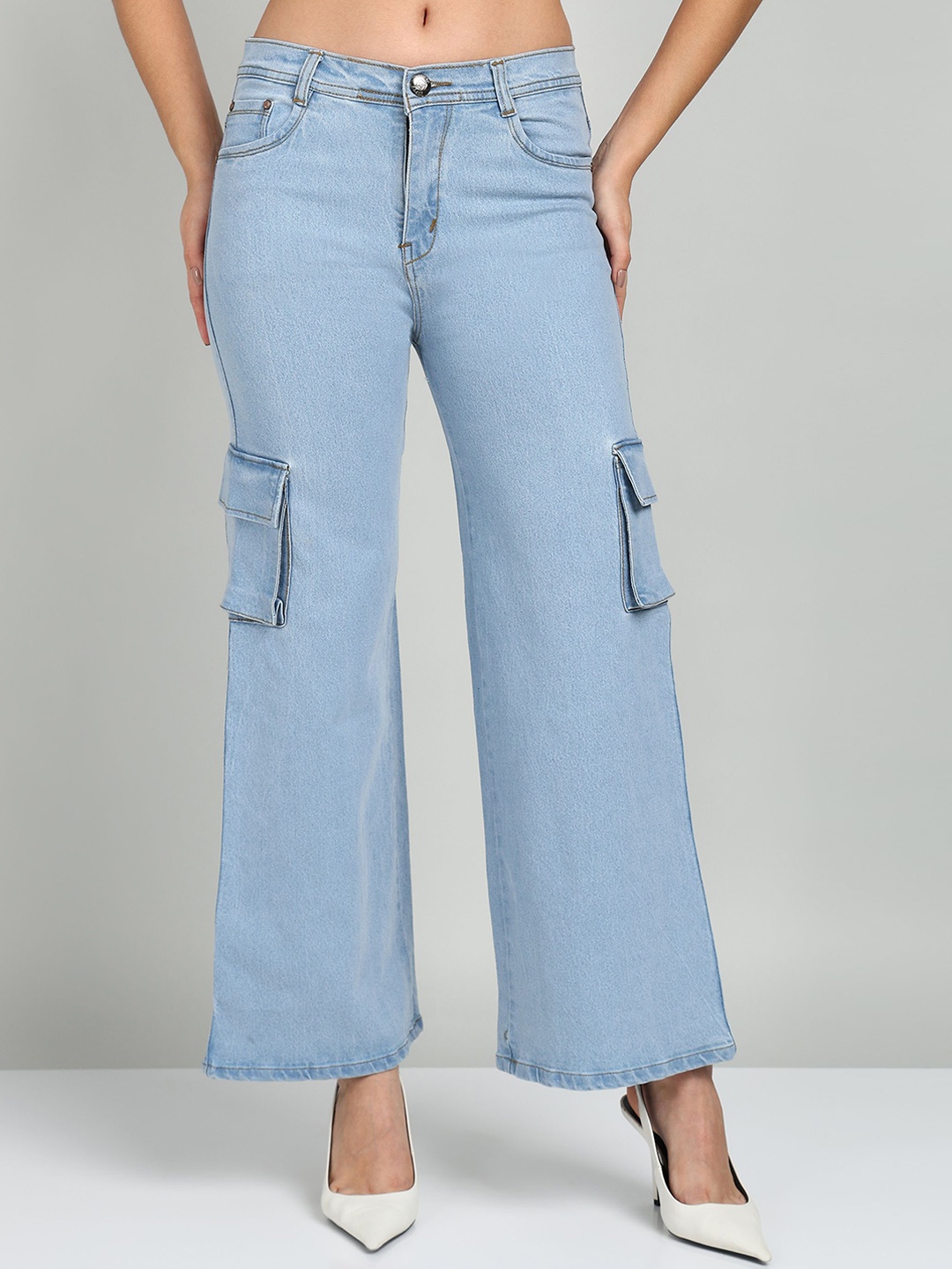 

Nifty Women Wide Leg High-Rise Stretchable Jeans, Blue