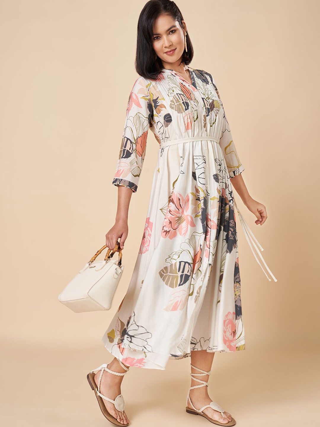 

Marigold Lane Floral Fit & Flare Midi Dress, Charcoal
