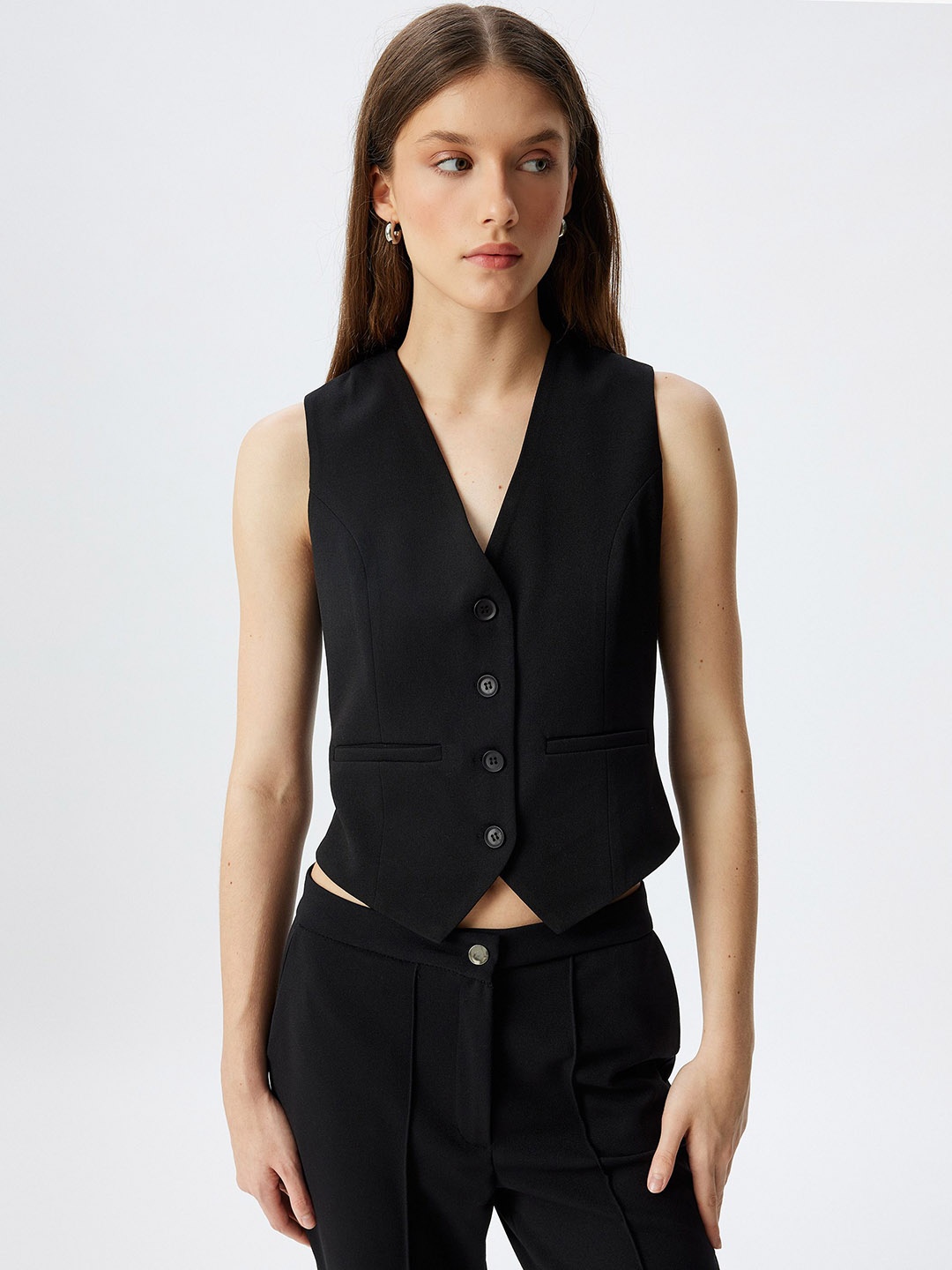 

Koton Women Crop Tailored Jacket, Black