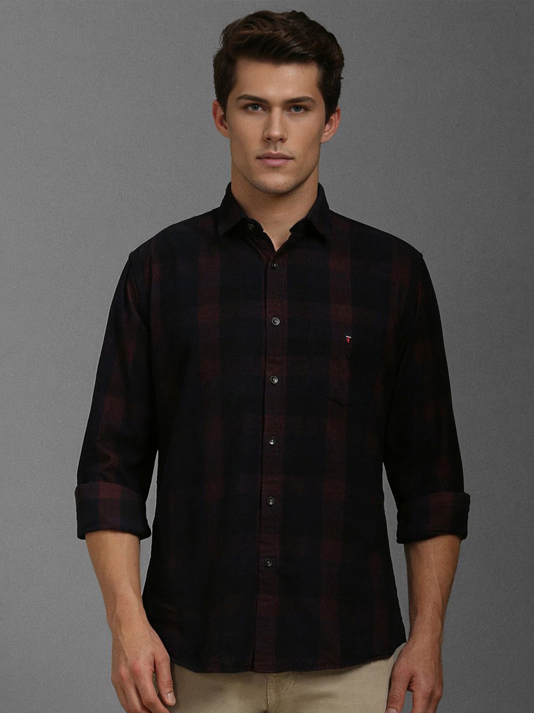 

Louis Philippe Sport Men Slim Fit Opaque Checked Casual Shirt, Black