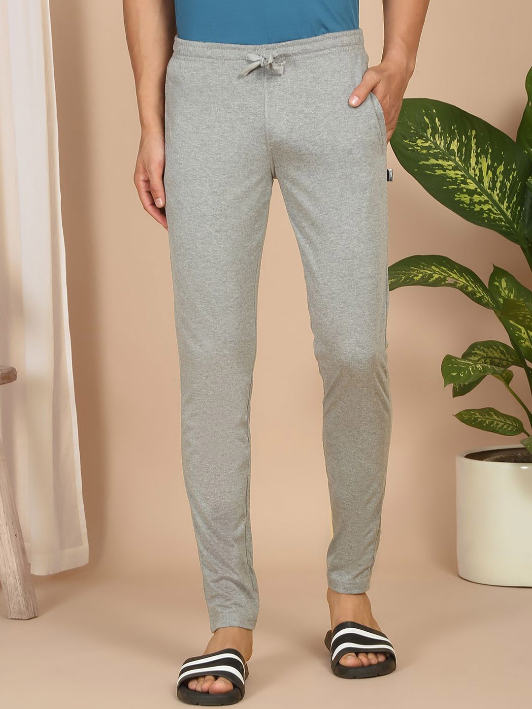 

Sweet Dreams Men Cotton Straight-Leg Lounge Pants, Grey