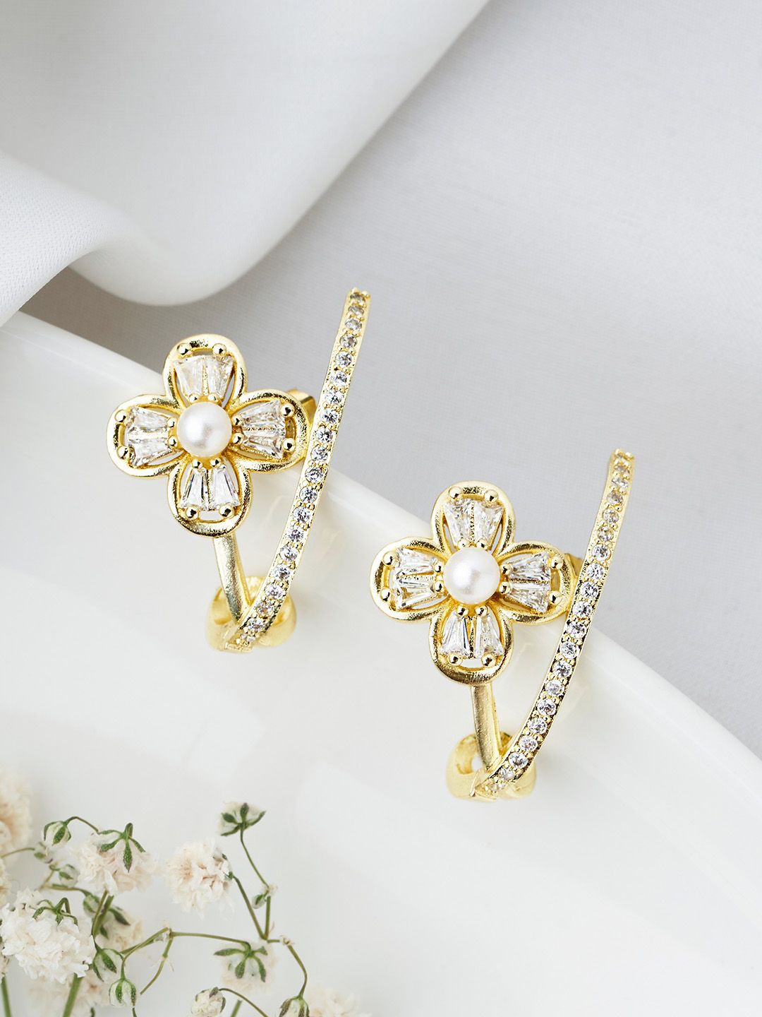 

JOKER & WITCH Gold Plated Stone Studded Classic Studs