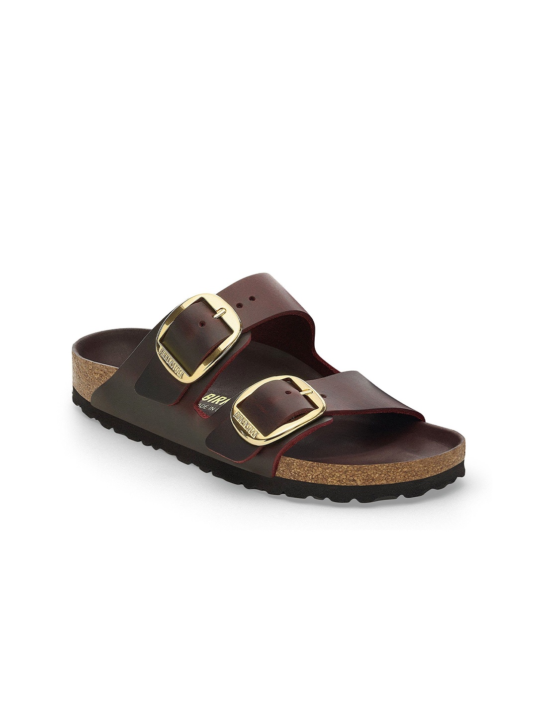 

Birkenstock Arizona Big Buckle Women Leather Narrow Width Two Strap Sandals, Red