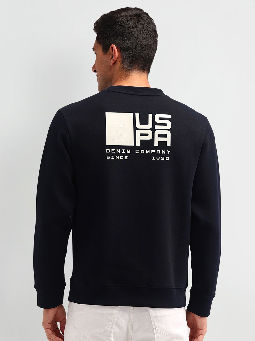 

U.S. Polo Assn. Denim Co. Men Brand Logo Printed Sweatshirt, Black