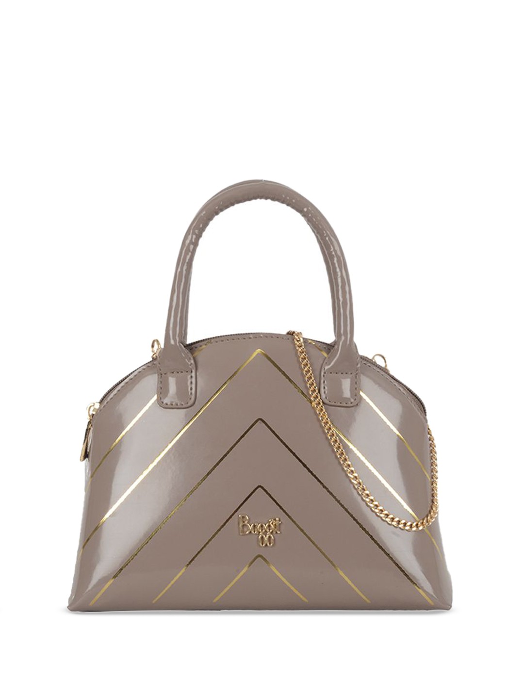 

Baggit Women Striped Structured Handheld Bag, Mauve