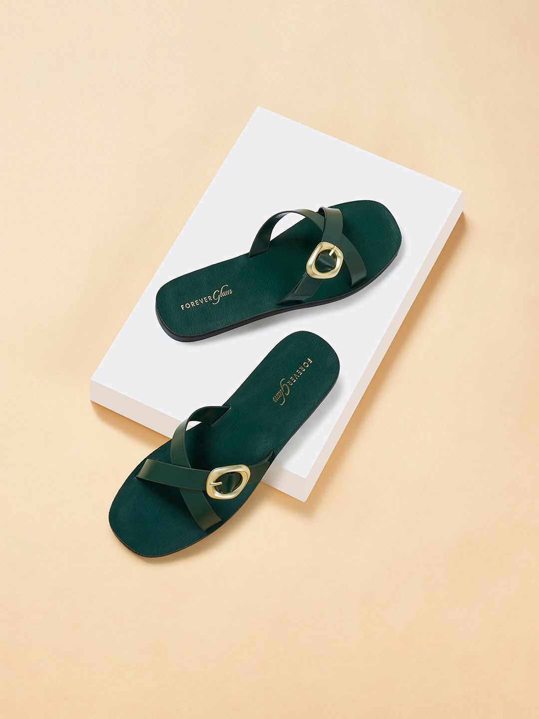 

Forever Glam by Pantaloons Women Open Toe Flats With Buckles, Green