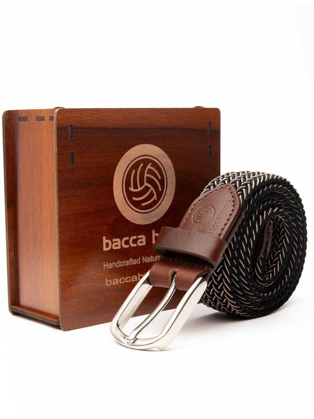 

bacca bucci Men Braided Belt, Beige