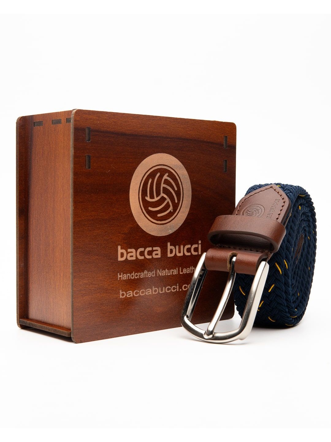 

bacca bucci Men Braided Tang Belt, Blue