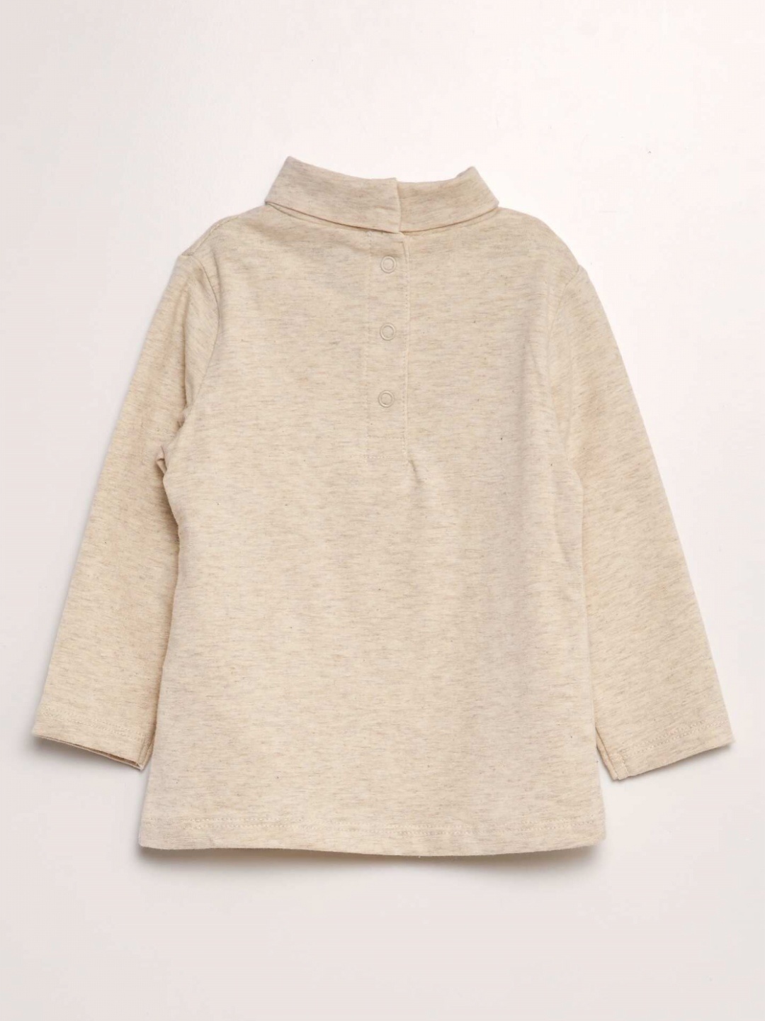 

KIABI Boys Solid High Neck Cotton T-shirt, Beige