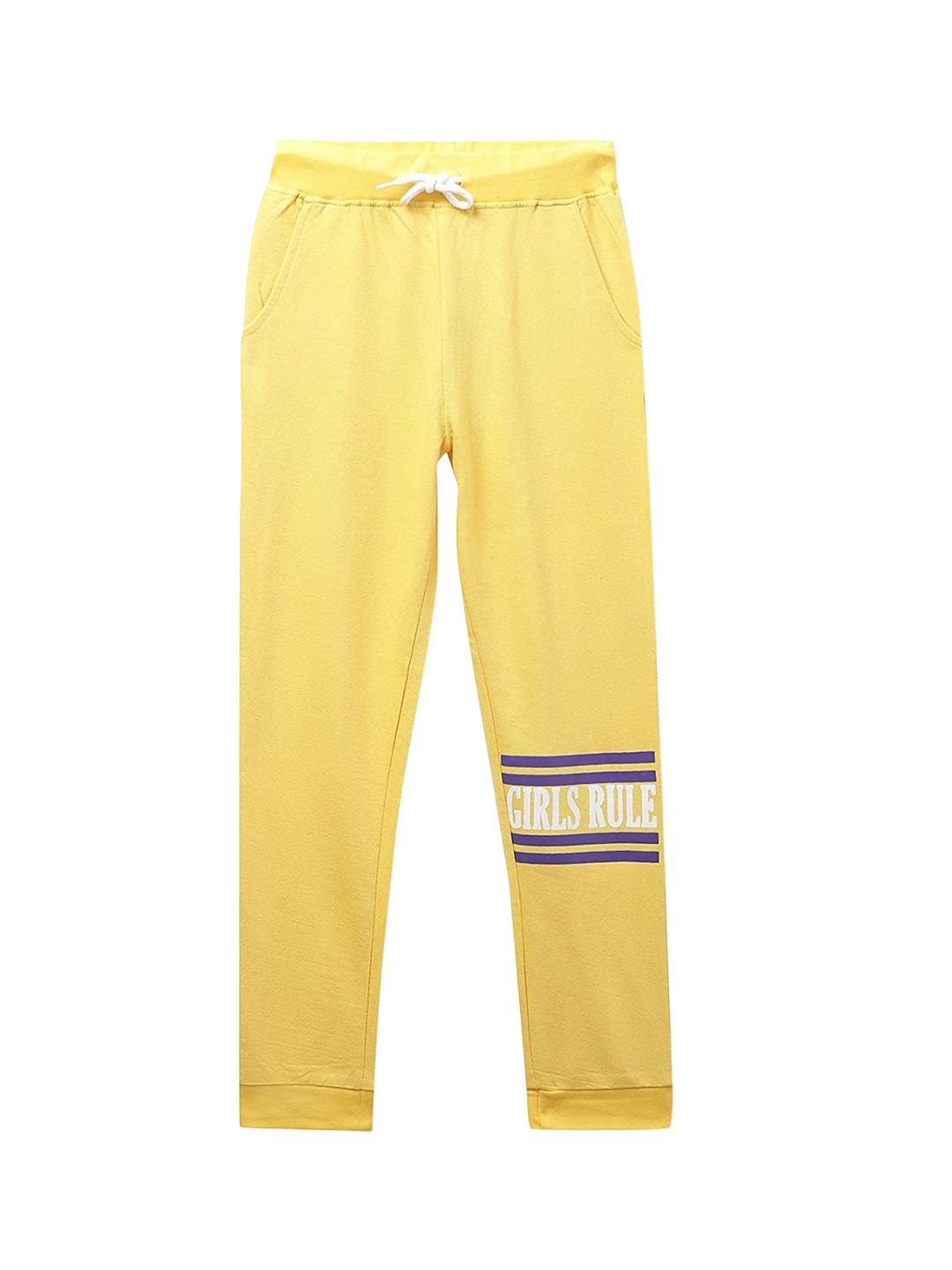 

BAESD Girls Regular Fit Cotton Joggers Trousers, Yellow