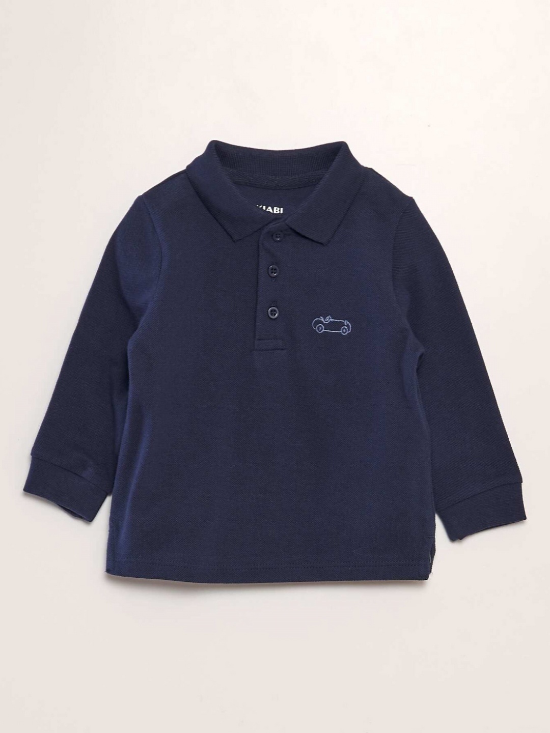 

KIABI Boys Solid Polo Collar Cotton T-shirt, Navy blue