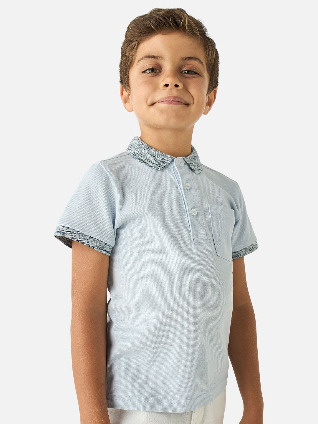 

Juniors by Babyshop Boys Solid Polo Collar Cotton T-shirt, Blue