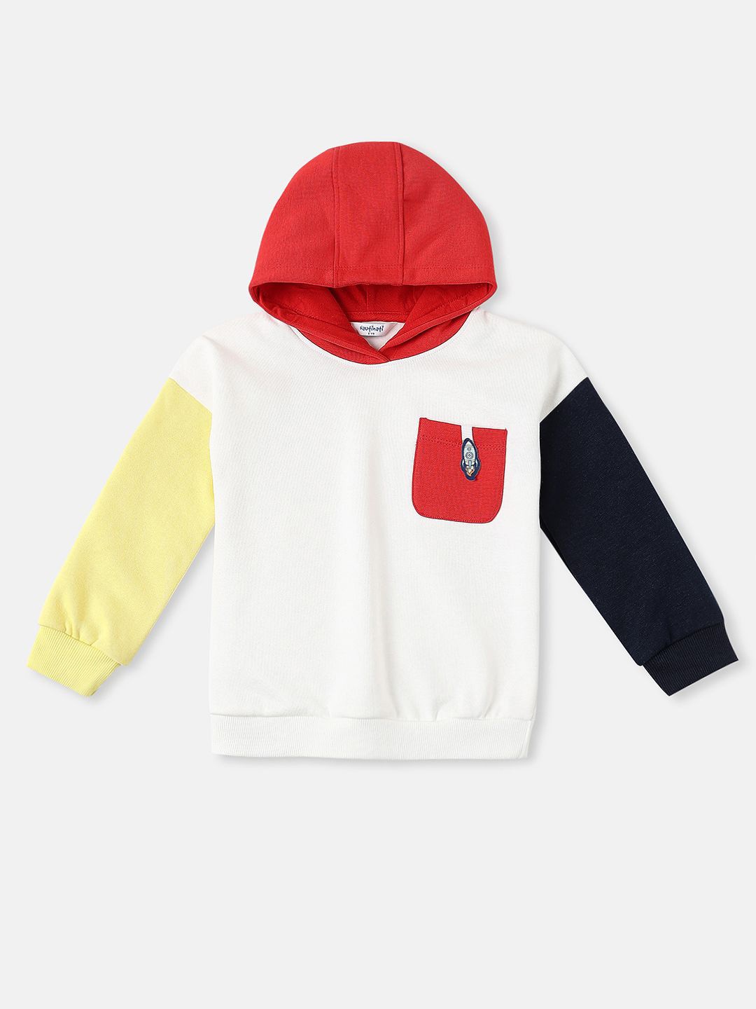 

Nauti Nati Boys Fleece Colourblocked Sweatshirt, White