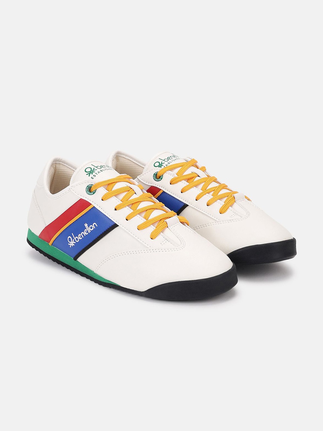 

United Colors of Benetton Men Colourblocked Sneakers, White