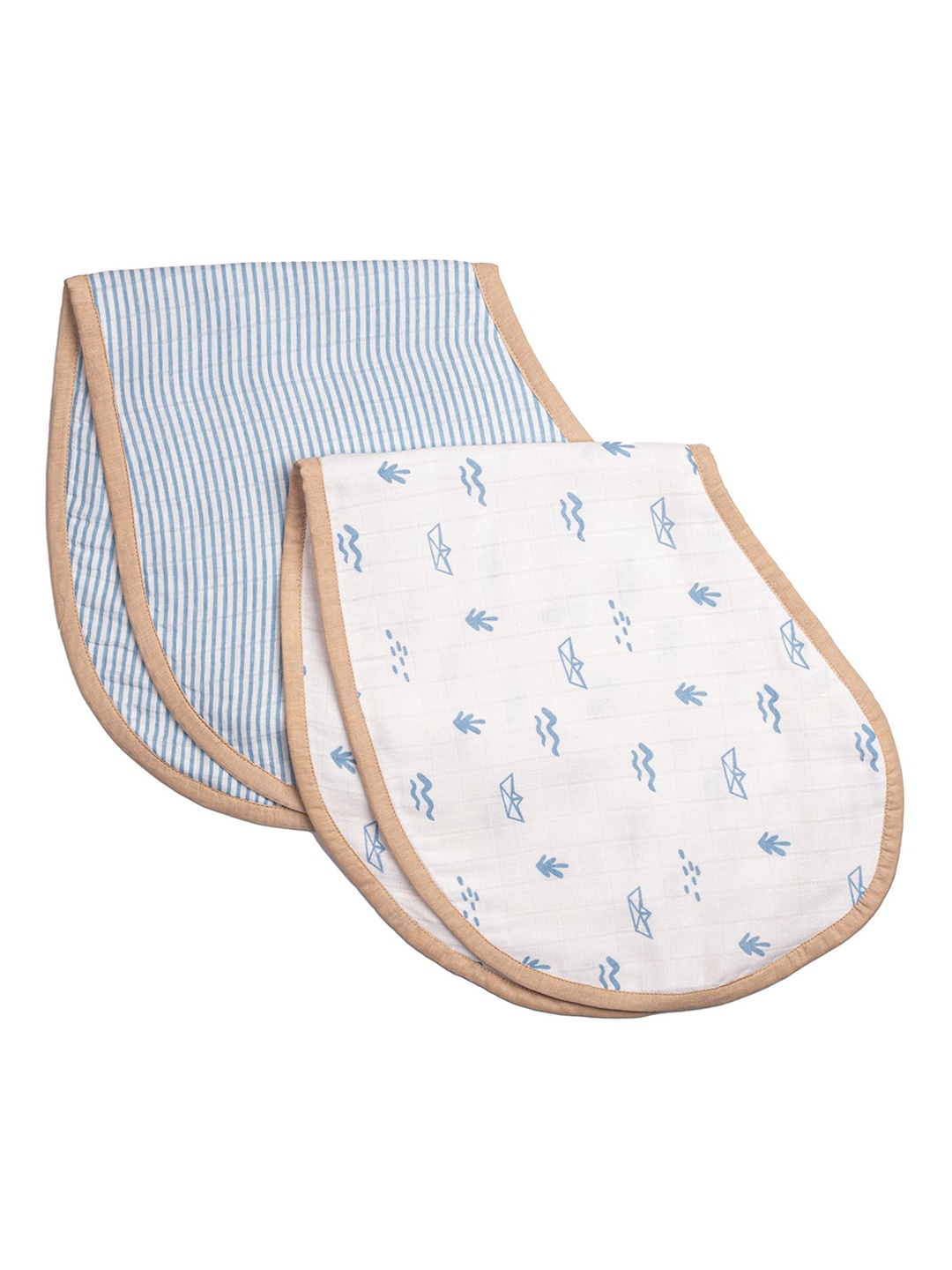 

Masilo Kids Pack of 2 Printed Cloth Bibes, Blue