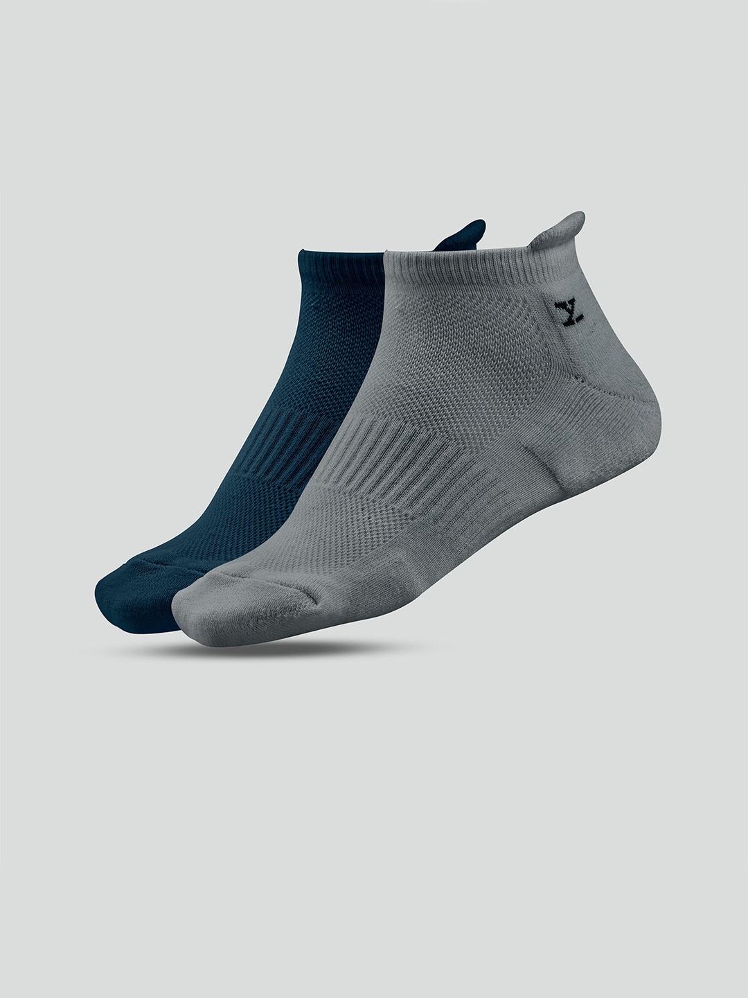 

XYXX Men Pack Of 2 Ankle Length Cotton Socks, Black