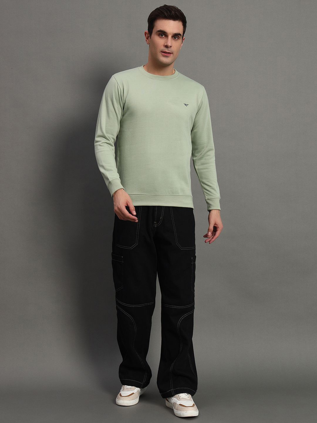 

RISS Men Cotton Sweatshirt, Lime green