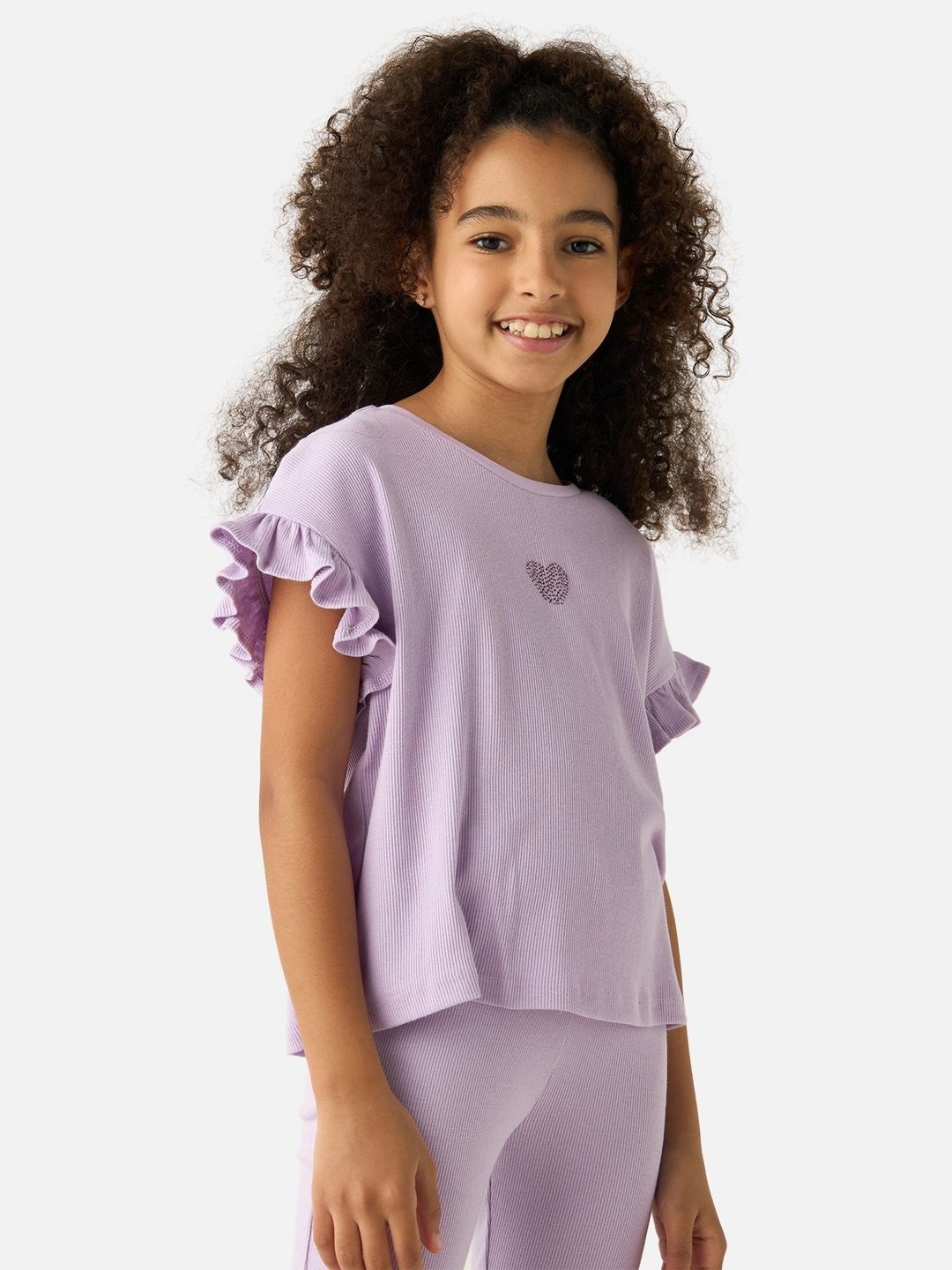 

Juniors by Babyshop Girls Solid Boat Neck Cotton T-shirt, Lavender