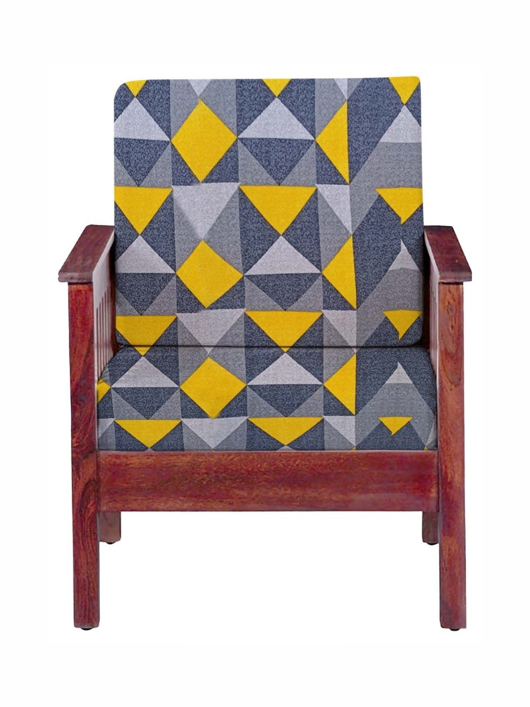 

Lazi Grey & Yellow 2 Pieces Geometric Printed Elasticated 200 GSM Wooden Sofa Covers