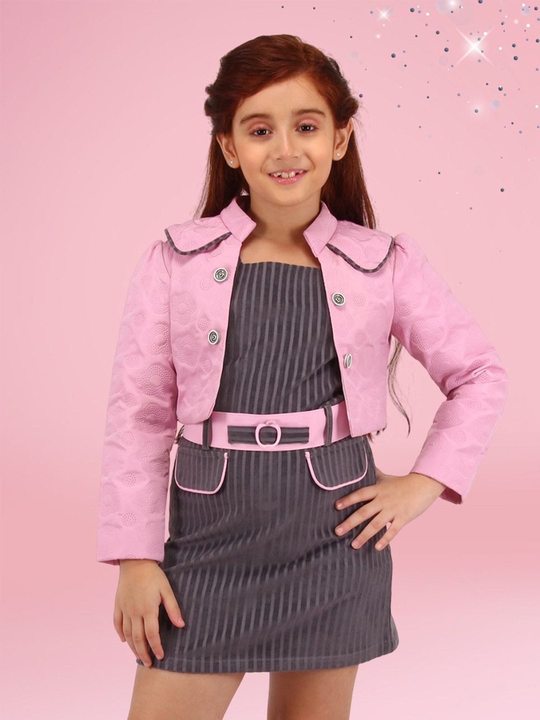 

CUTECUMBER Girl Full sleeve Sheath Dress, Pink