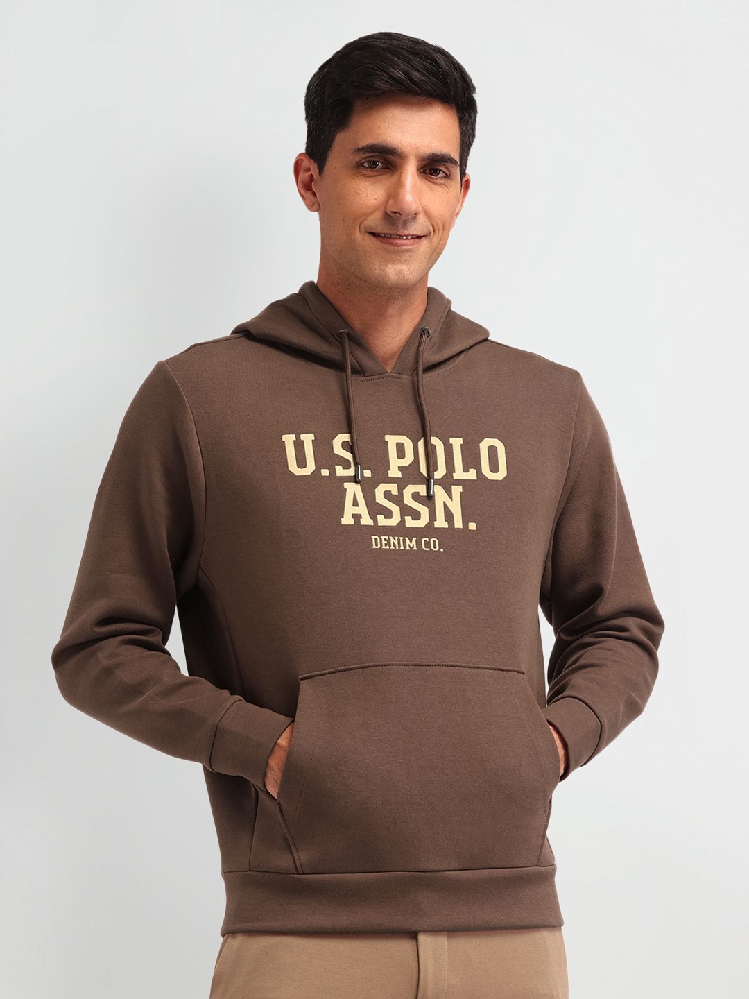 

U.S. Polo Assn. Denim Co. Men Brand Logo Printed Sweatshirt, Brown