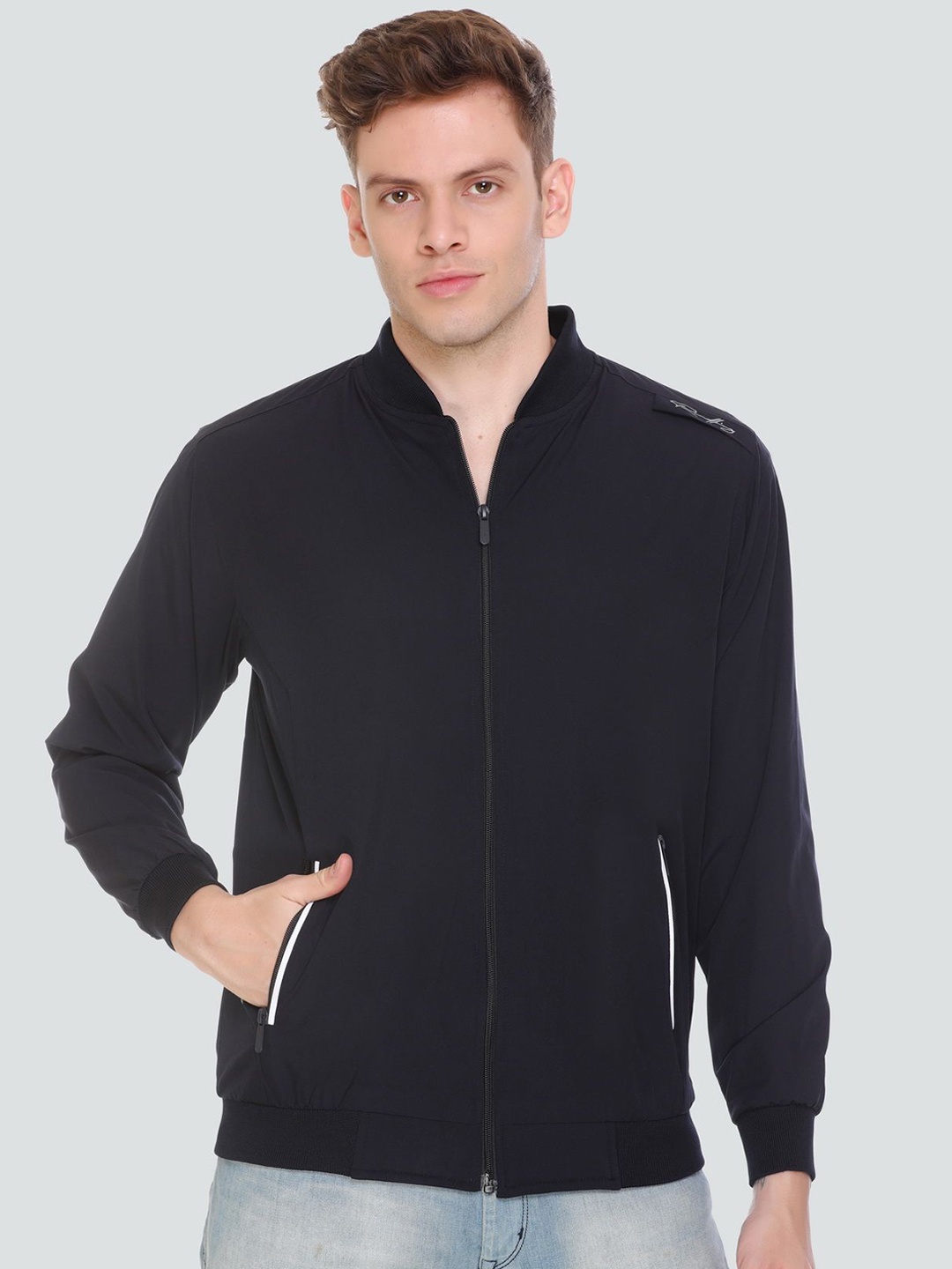 

Roadking Men Windcheater Bomber with Patchwork Jacket, Navy blue