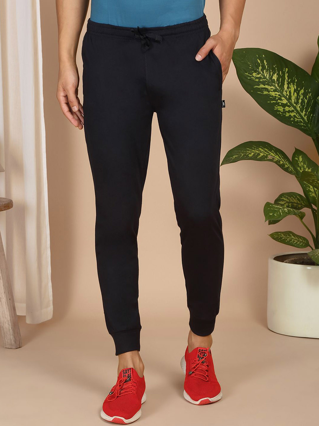 

Sweet Dreams Men Cotton Relaxed-Fit Mid Rise Joggers, Navy blue