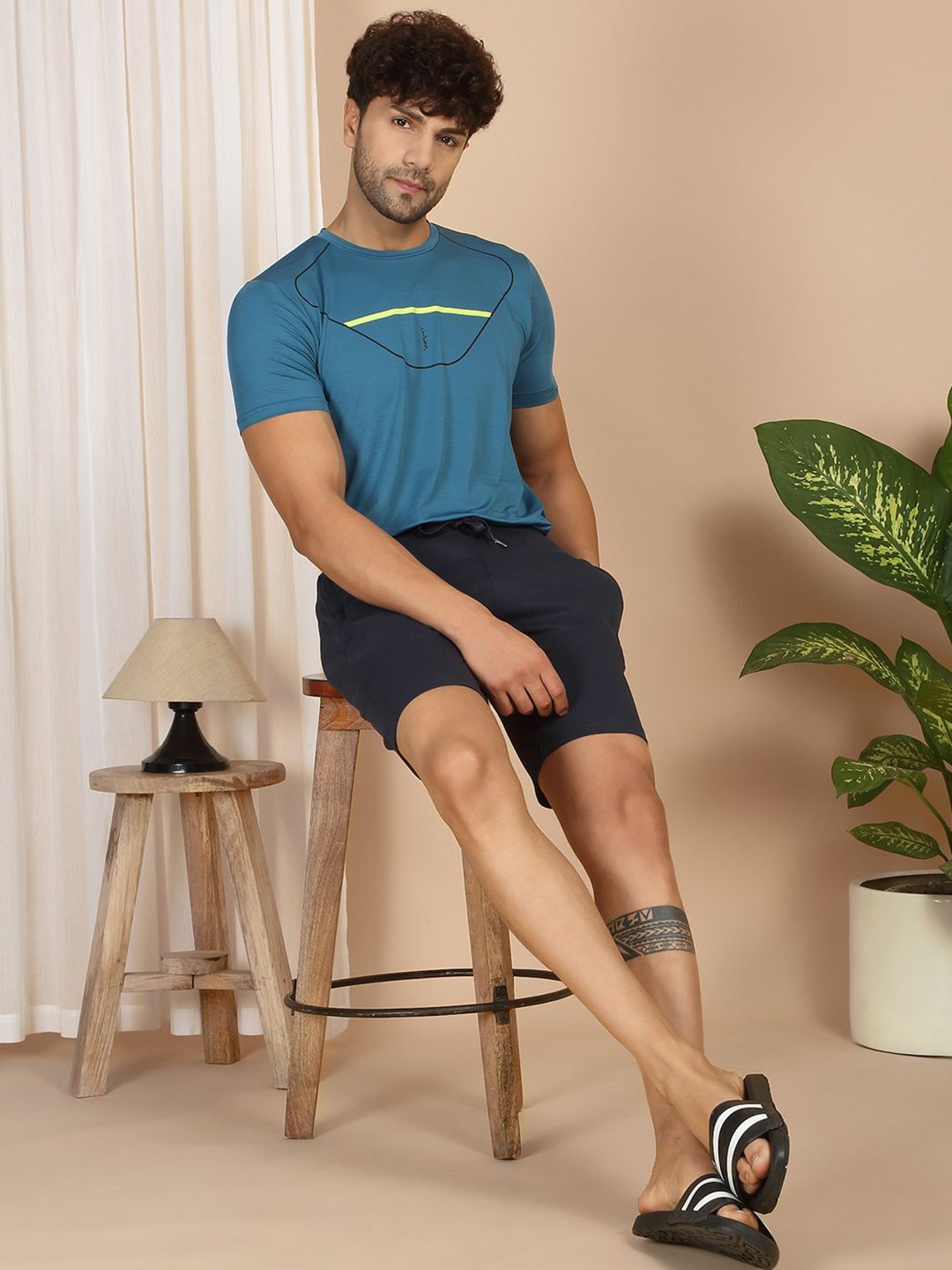

Sweet Dreams Men Cotton Lounge Shorts, Navy blue