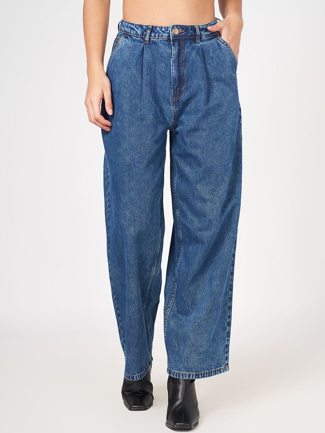 

SF JEANS by Pantaloons Women Pure Cotton High-Rise Jeans, Blue