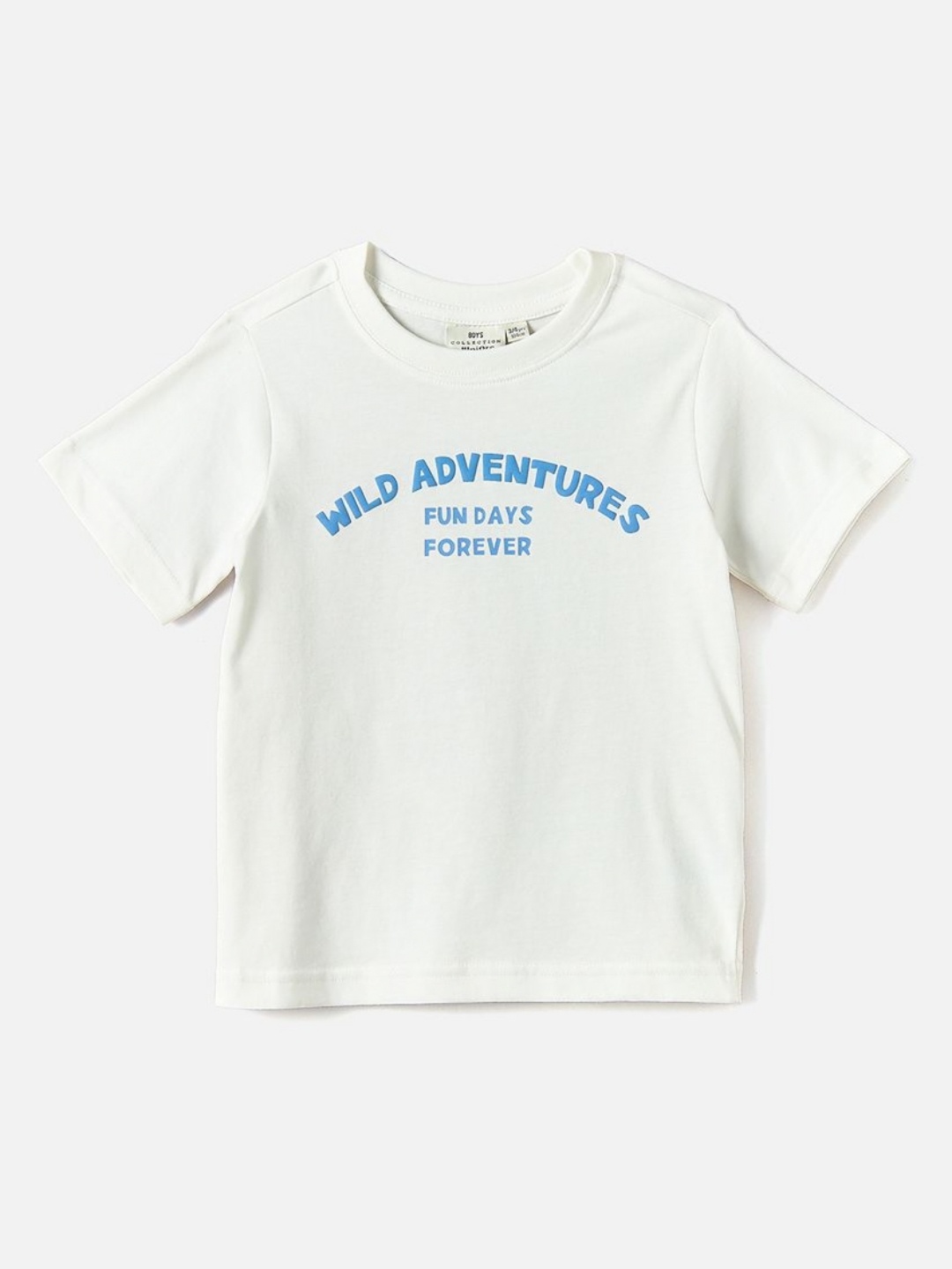 

Juniors by Babyshop Boys Typography Printed Round Neck Cotton Relaxed Fit T-shirt, White