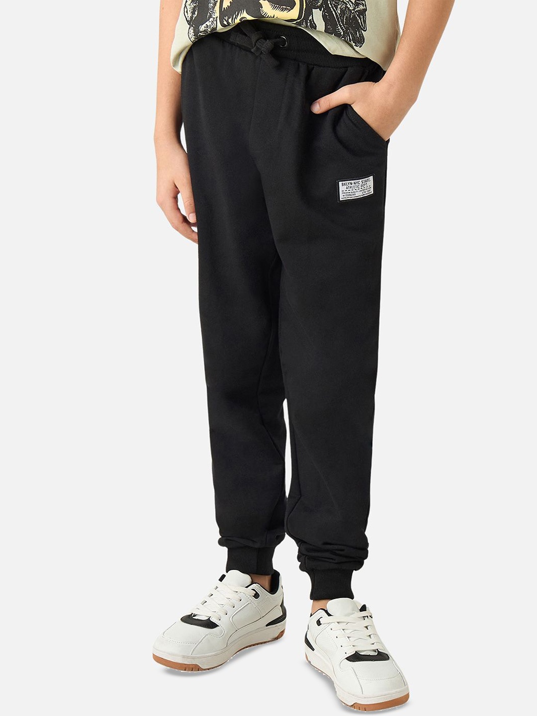 

Juniors by Babyshop Boys Cotton Mid-Rise Joggers, Black
