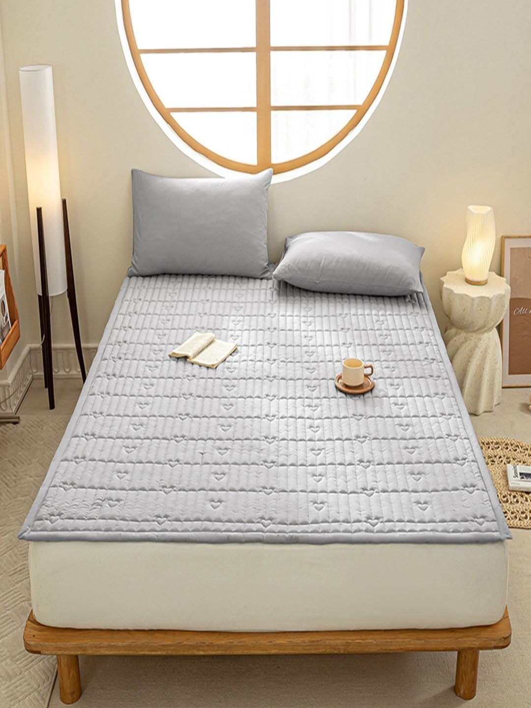 

JC HOME Grey Geometric 160 TC King Bedsheet Set 1.80 m x 2.00 m