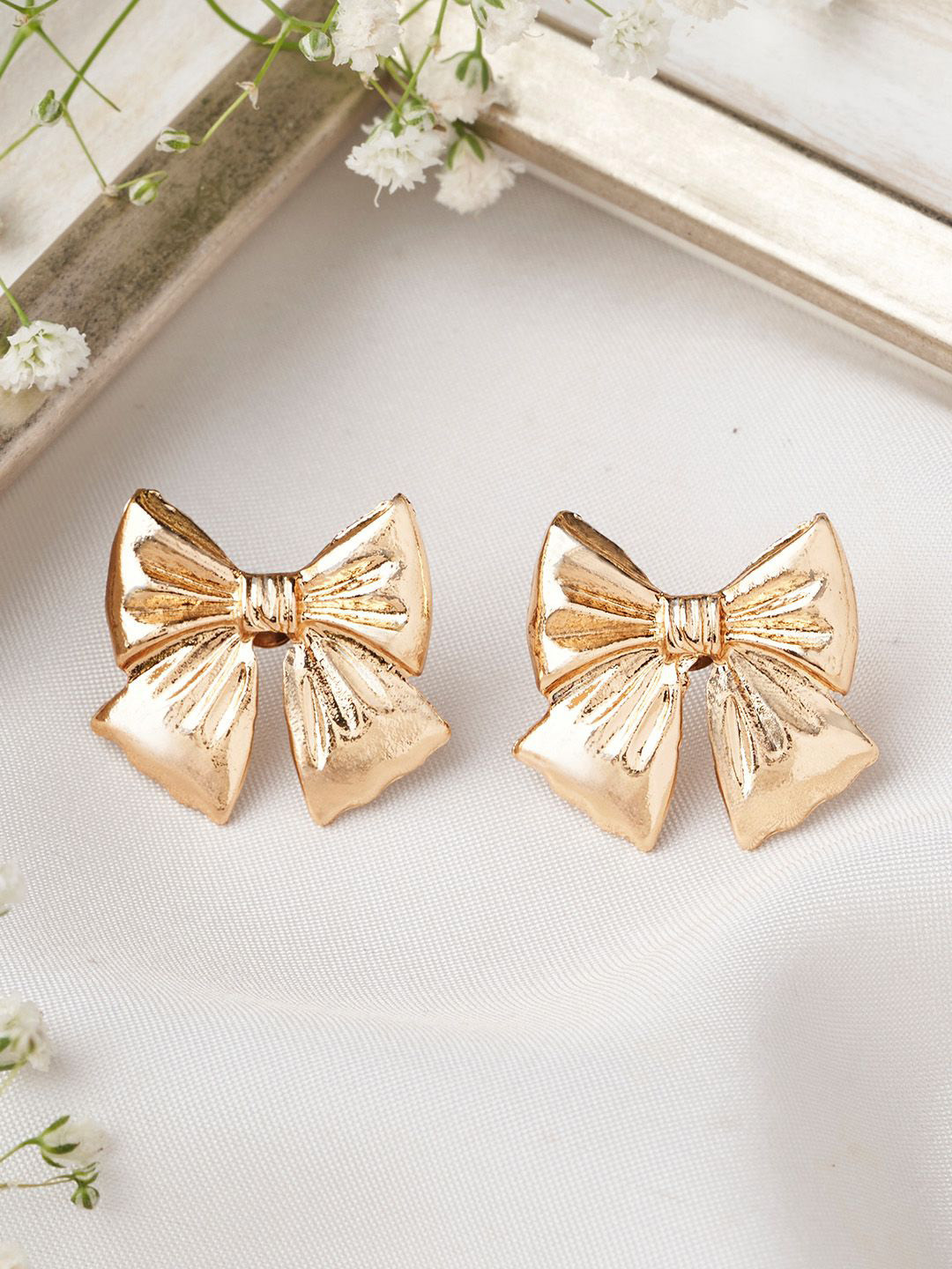 

JOKER & WITCH Gold-Plated Theodora Bow Style Studs Earrings