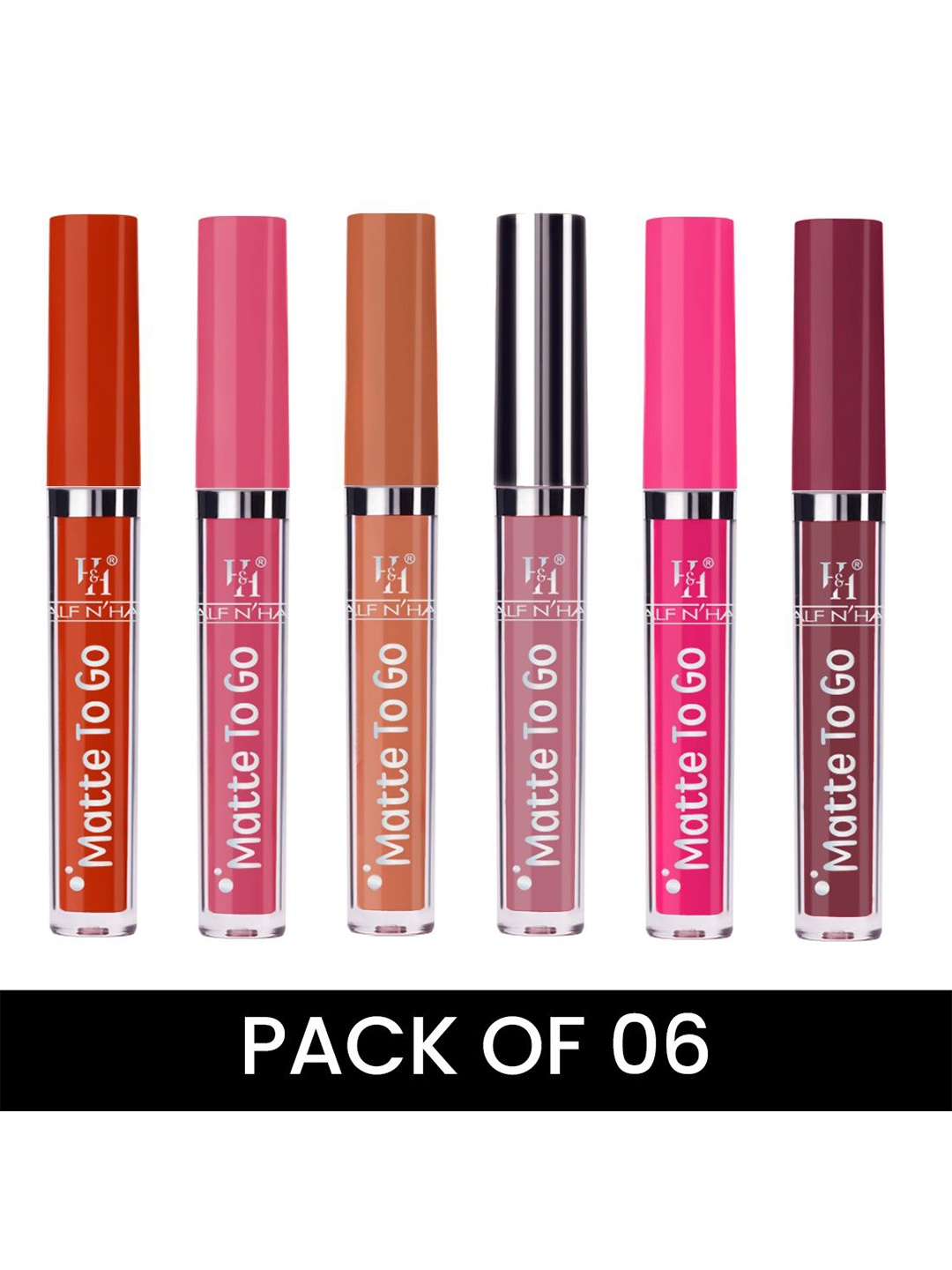 

Half N Half Set Of 6 Matte To Go Long Lasting Liquid Lipstick- 2.5ml Each- In My Heart-03, Red