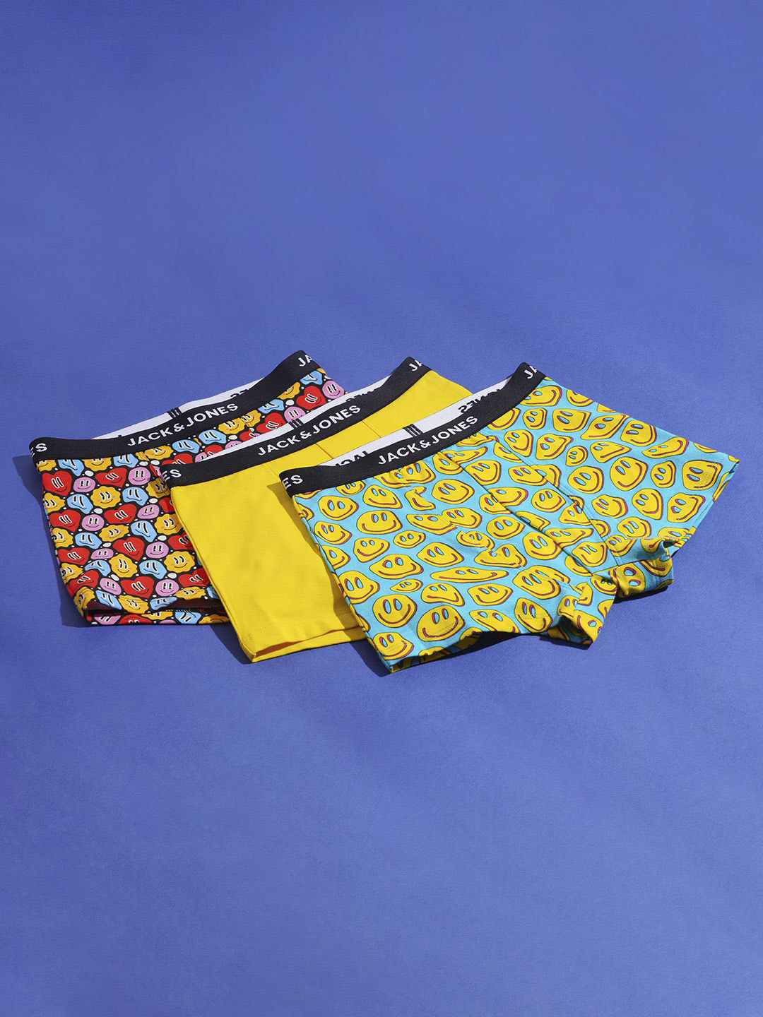 

Jack & Jones Junior Boys Pack Of 3 Printed Trunks 9010303002, Yellow