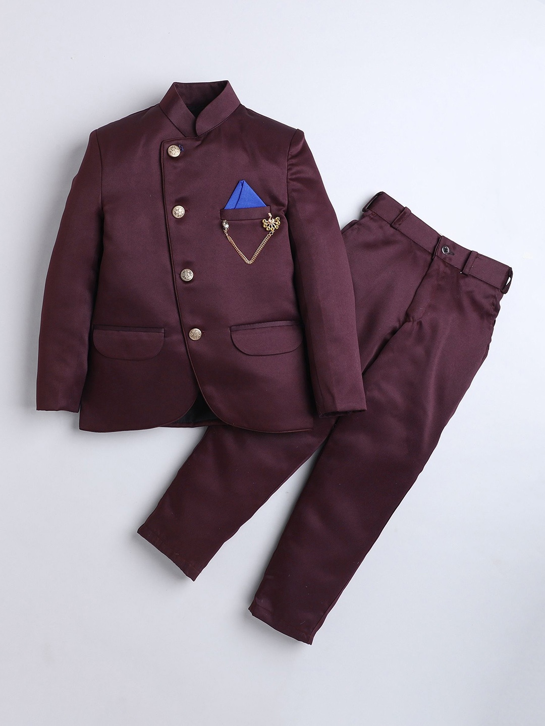 

BAESD Boys 2-Pcs Single Breasted Suit, Maroon