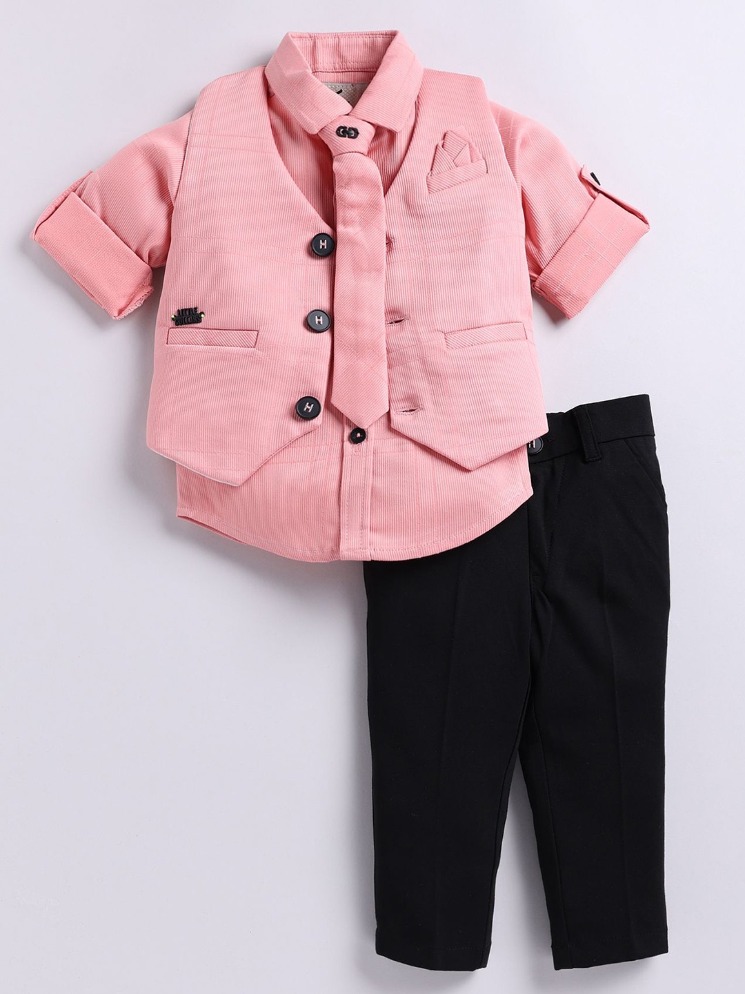 

LITTLE COLLARS Boys Shirt with Trouser & Waistcoat, Pink