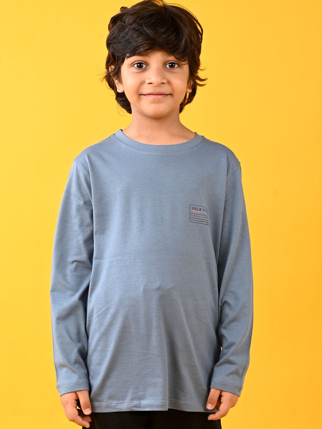 

Anthrilo Boys Solid Round Neck Cotton T-shirt, Grey