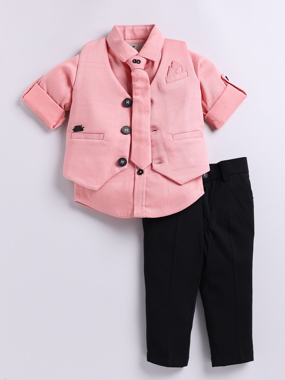 

LITTLE COLLARS Boys 3-Piece Single-Breasted Suit, Pink
