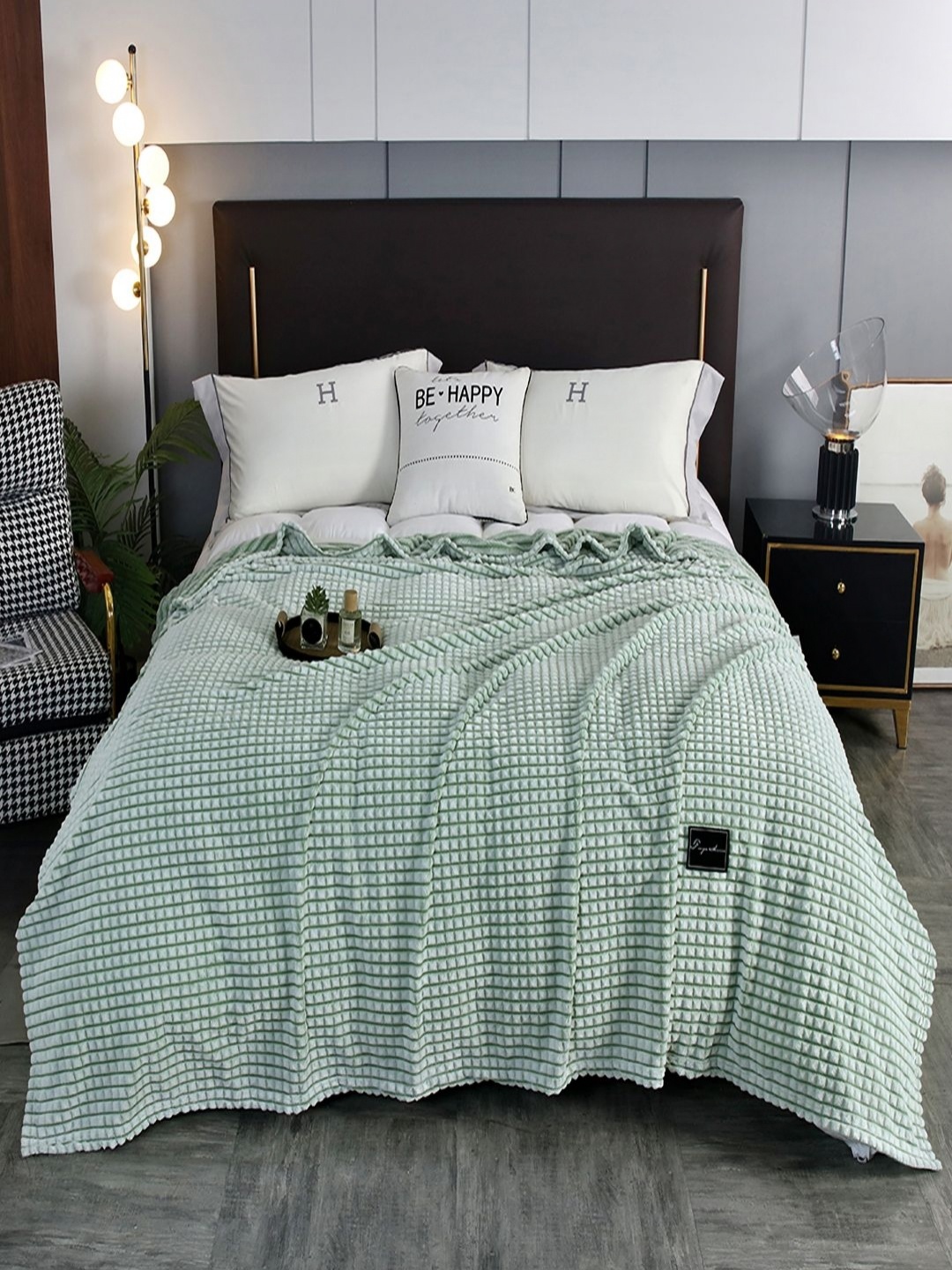 

JC HOME Green AC Room 300 GSM Double Bed Blanket