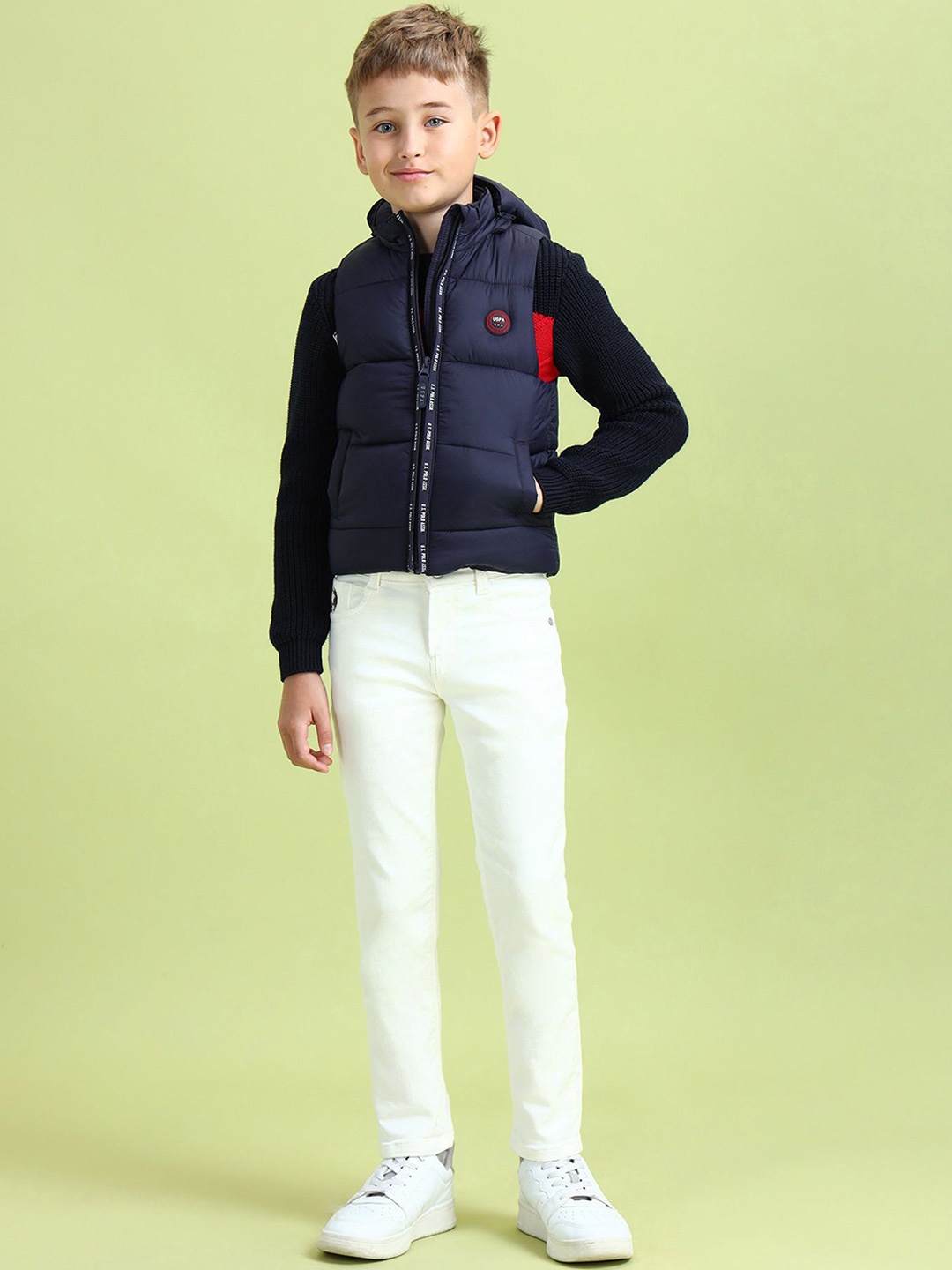 

U.S. Polo Assn. Kids Boys Brand Logo Polyester Padded Jacket, Blue