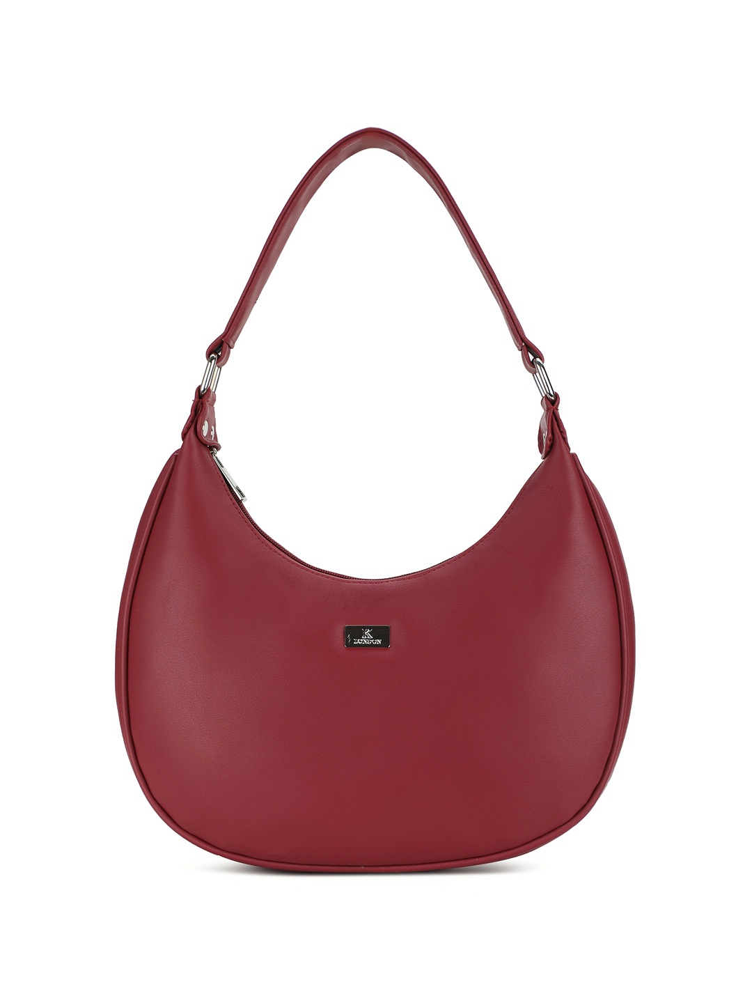 

K London Women Textured Solid Half Moon Shoulder Bag, Maroon