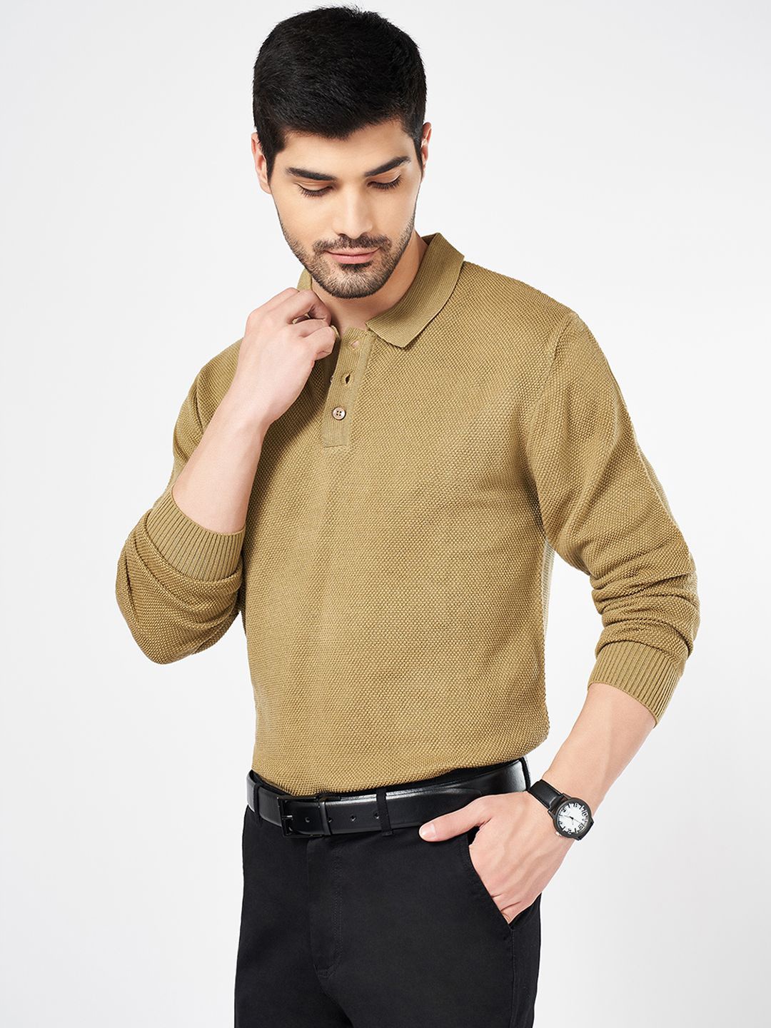 

BYFORD by Pantaloons Men Pullover, Khaki